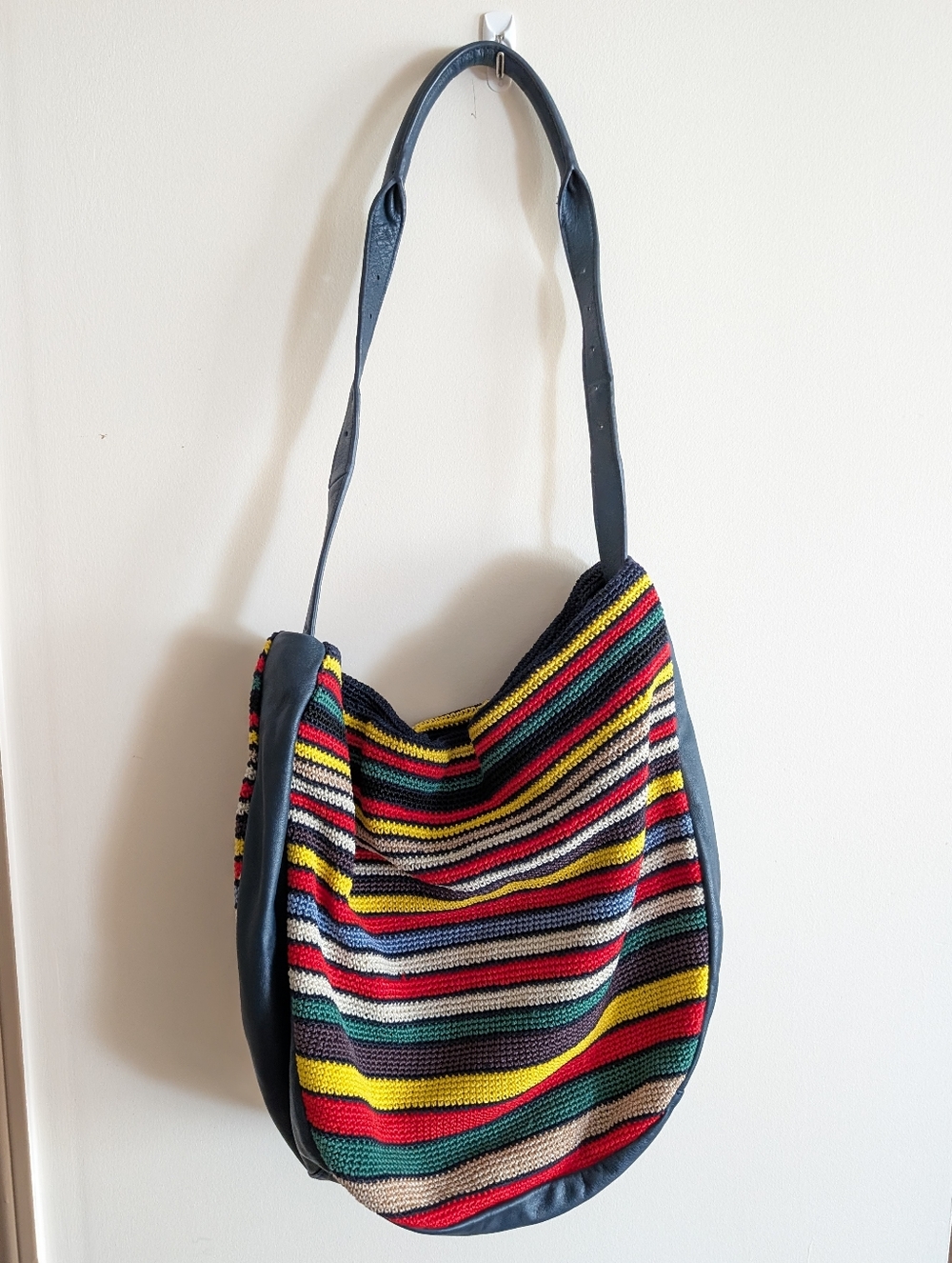 The Sak Multi Coloured Crochet And Baby Leather Purse